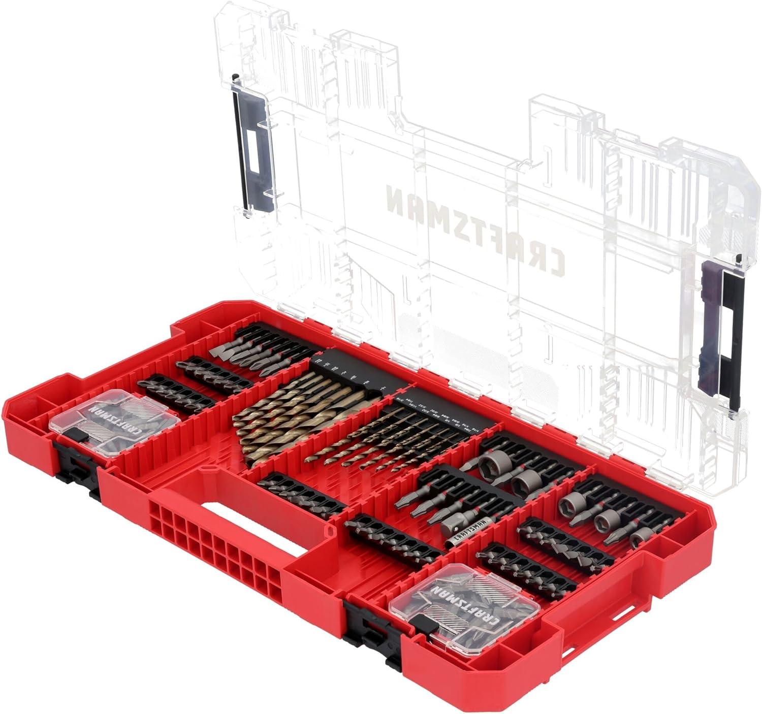 image:imageCRAFTSMAN 140 Pc Impact Driver Bit Set Steel Black Oxide Coated Impact Drill Bit Set Precision Machined Tips CMAF140SET