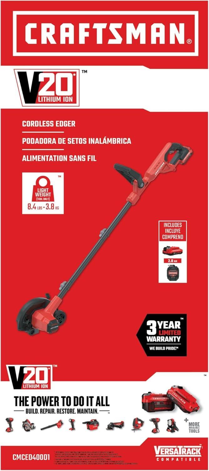 image:imageCRAFTSMAN 20V Edger Lawn Tool Cordless Trencher Bare Tool Only CMCED400BEdger Kit
