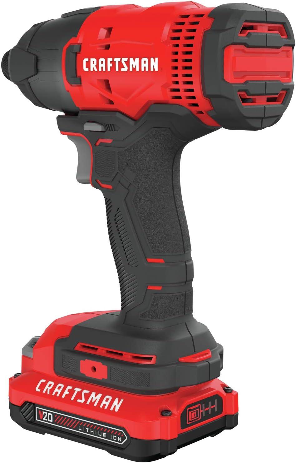 image:imageCRAFTSMAN 20V MAX Impact Driver Kit 14 Inch 2800 RPM LED Work light Battery and Charger Included CMCF800C11Battery Kit