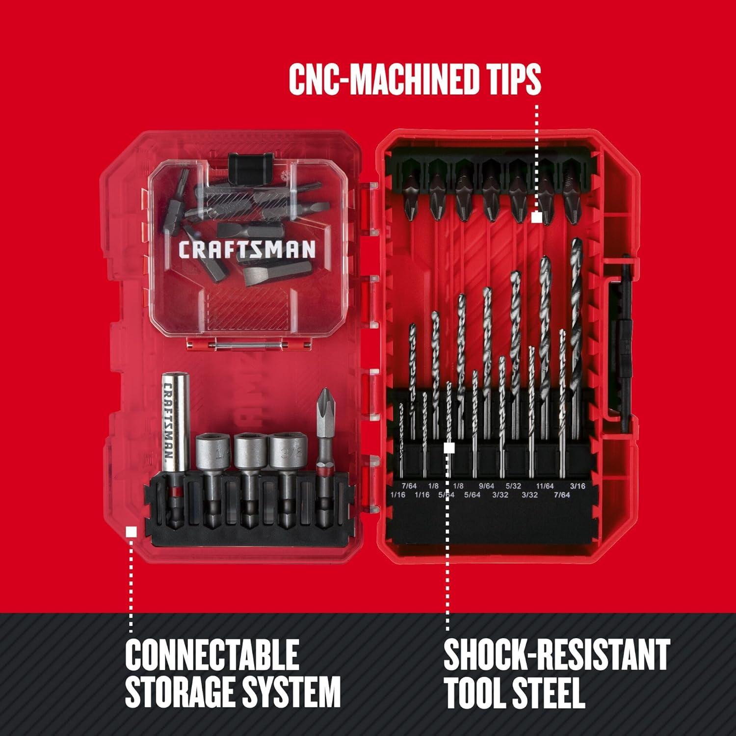 image:imageCRAFTSMAN 35 Piece Screwdriver Bit Set Durable ShockResistant Steel CMAF35SET