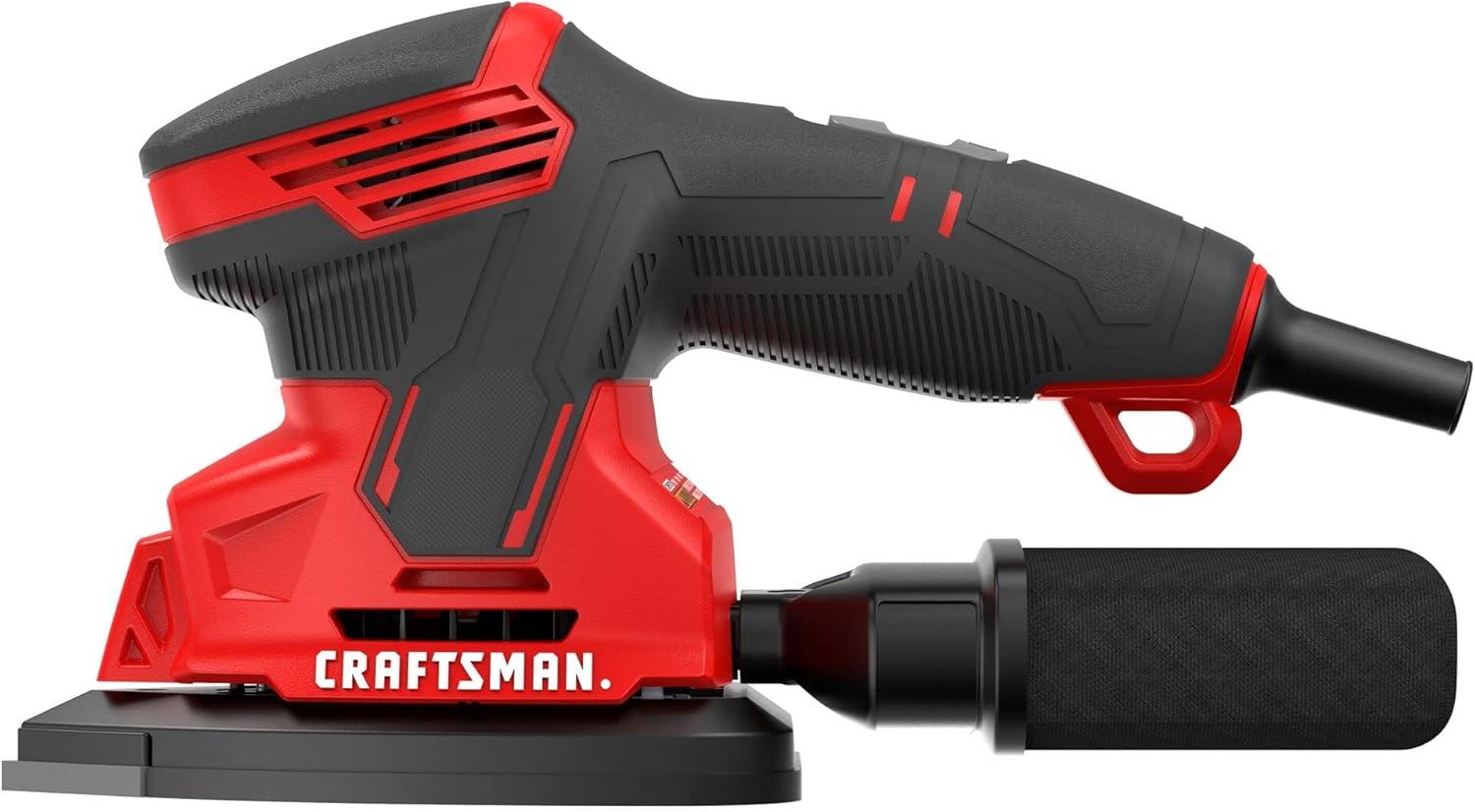 image:imageCRAFTSMAN Detail Sander Corded Mouse Sander for Woodworking Includes 2 Attachments Sandpaper Sheets and Dust Bag CMEW210