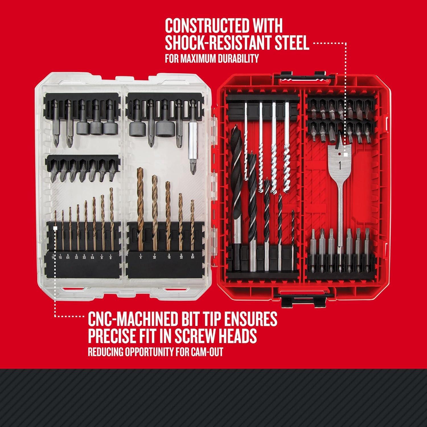 image:imageCRAFTSMAN Drill Bit Set 60 Pieces Impact Driver and Screwdriver Bit Set Includes Nut Drivers CMAF1260