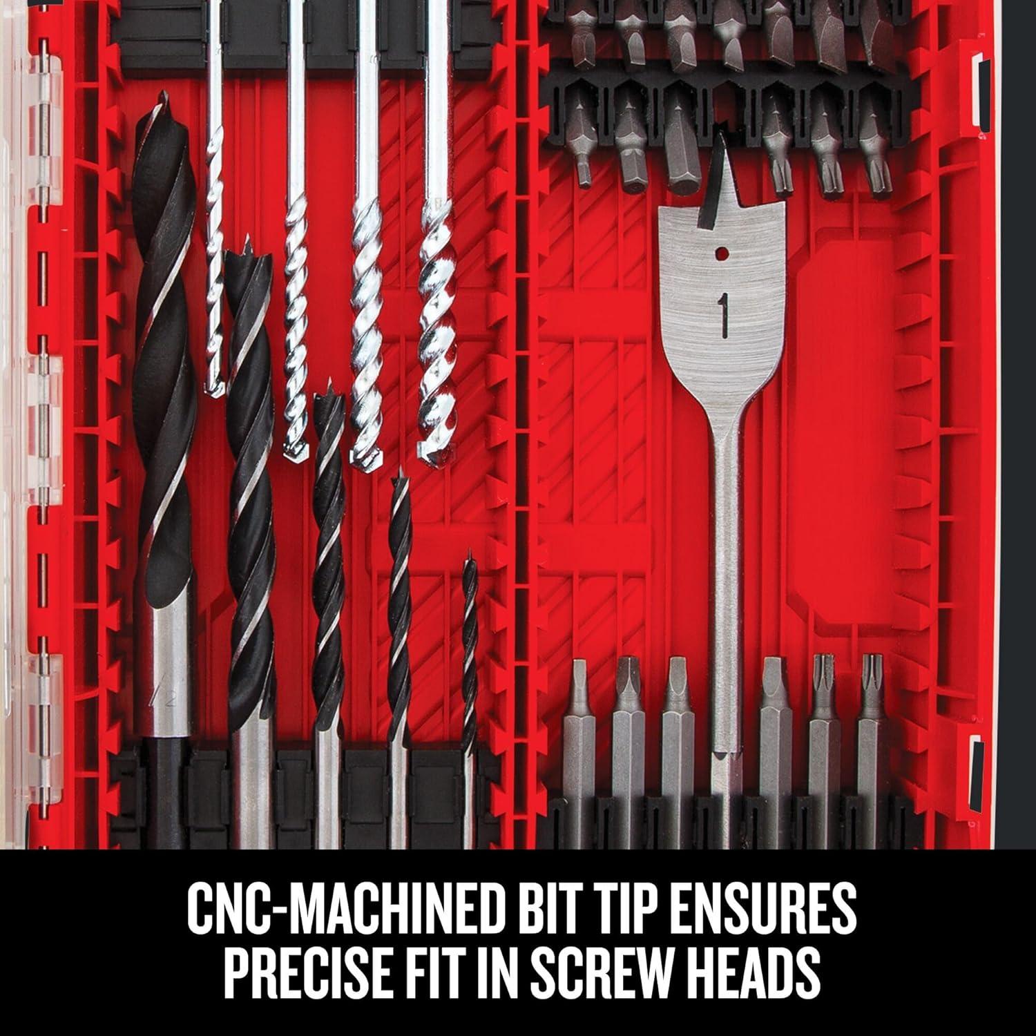 image:imageCRAFTSMAN Drill Bit Set 60 Pieces Impact Driver and Screwdriver Bit Set Includes Nut Drivers CMAF1260