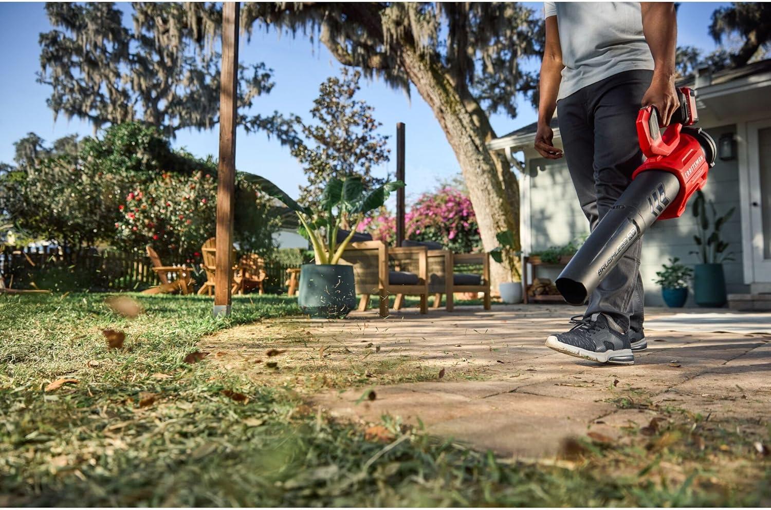 image:imageCRAFTSMAN Leaf Blower Cordless with Battery and Charger V20 RP Up to 110 MPH Power Handheld Electric Leaf Blower Brushless Motor Lightweight 50Ah CMCBL730P1
