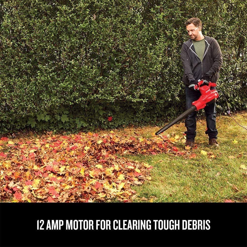 image:imageCRAFTSMAN Leaf Blower Leaf Vacuum and Mulcher 3in1 Backpack Blower Up to 230 MPH 12 Amp Corded Electric CMEBL700260 MPH BlowerVAC