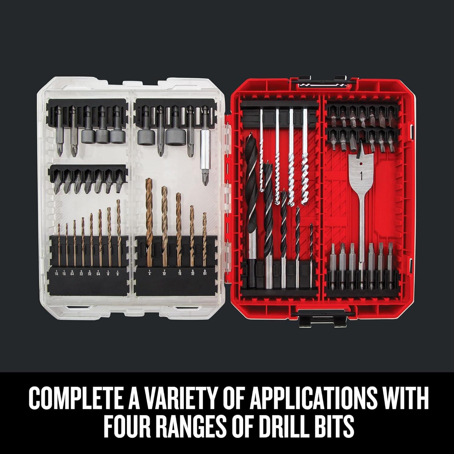 image:imageCRAFTSMAN Screwdriver Bit Set 47Piece Includes Bit Tips and Power Bits Nut Driver Set Socket Adapters Compatible with VersaTrack CMAF12471075 x 116 x 687 inches