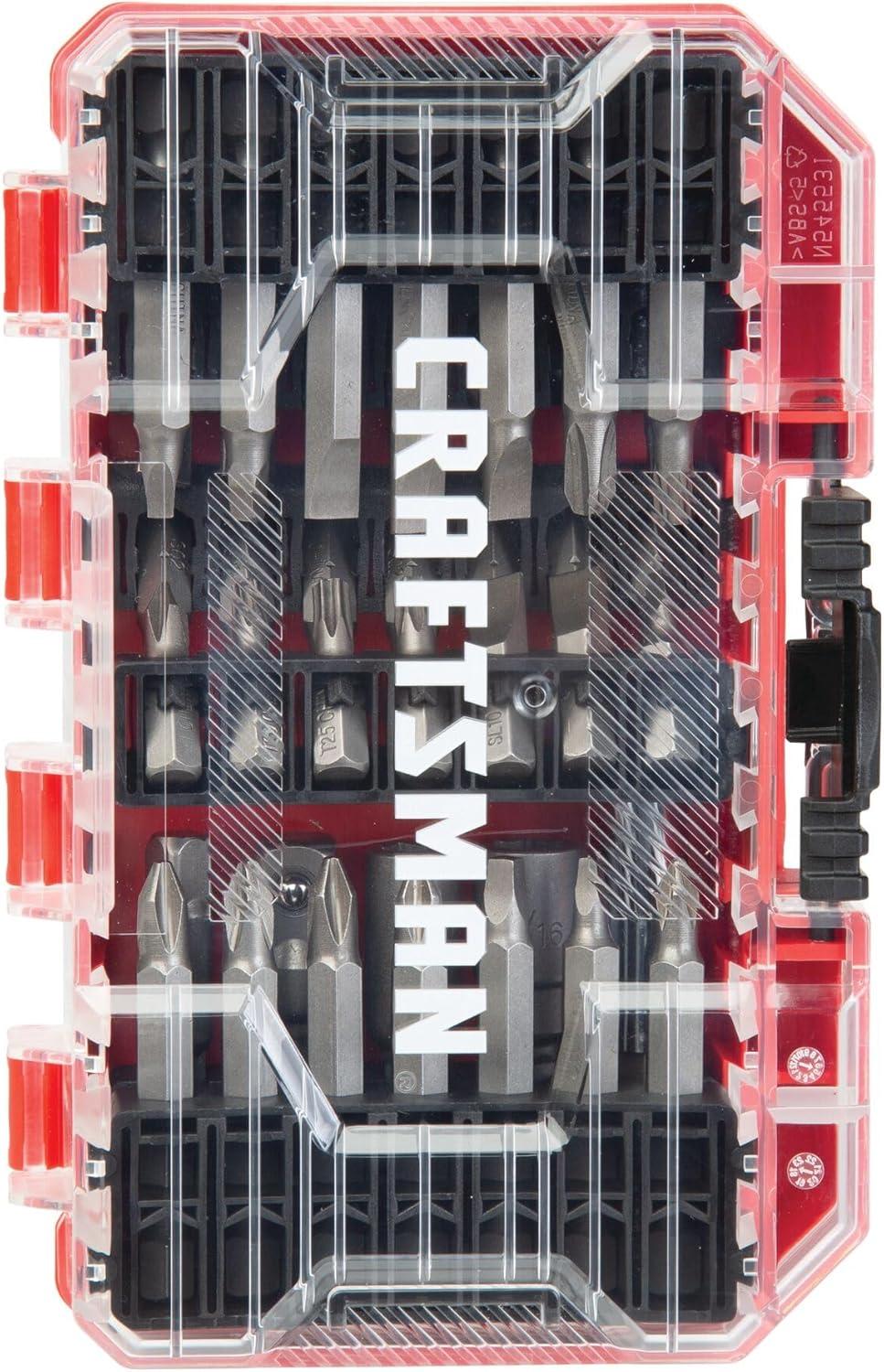 image:imageCRAFTSMAN Screwdriver Bit Set 47Piece Includes Bit Tips and Power Bits Nut Driver Set Socket Adapters Compatible with VersaTrack CMAF124747 pc