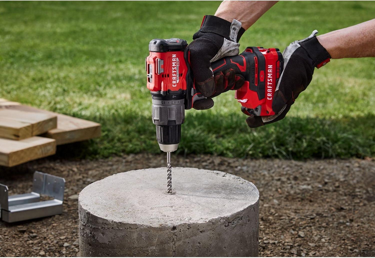 image:imageCRAFTSMAN V20 12 Inch Cordless Hammer Drill Bare Tool Only CMCD726B