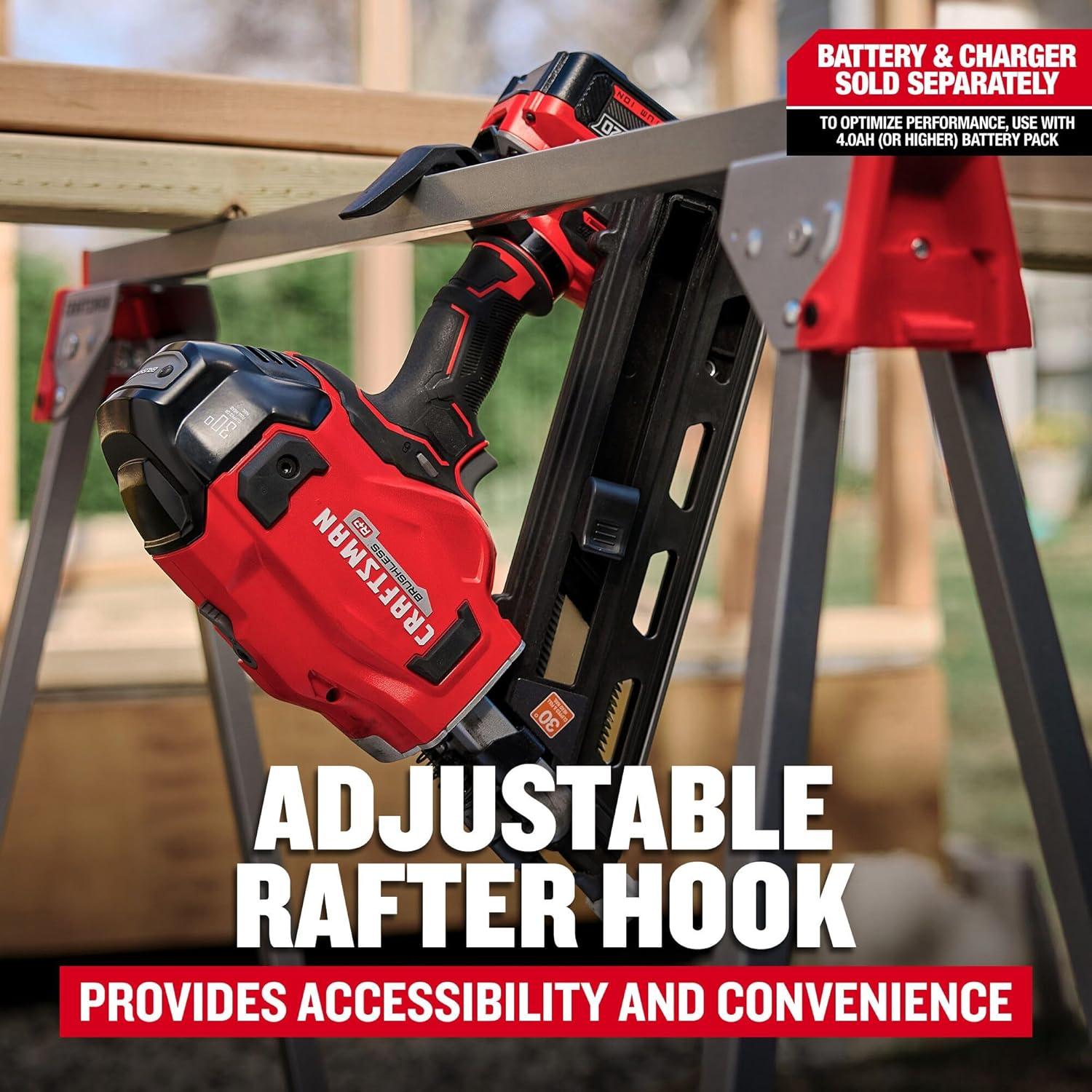 image:imageCRAFTSMAN V20 Brushless Cordless 30 Framing Nailer Tool Only CMCN630PTB