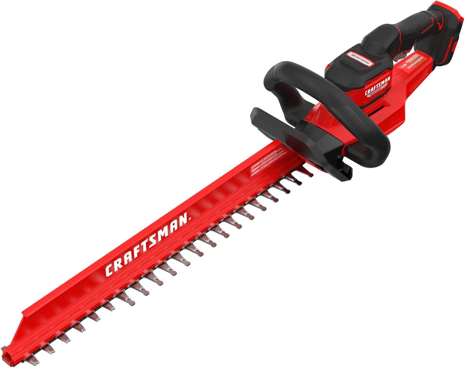 image:imageCRAFTSMAN V20 Brushless RP 22 in Cordless Hedge Trimmer Lightweight Bush Trimmer with Hedge Sweep Attachment Up to 2X Power Longer Runtime Tool Only CMCHT830B