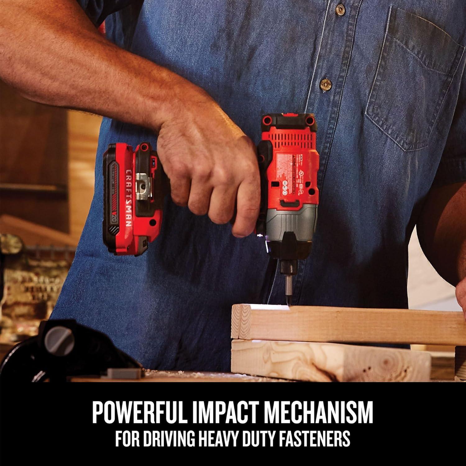 image:imageCRAFTSMAN V20 Cordless 4Tool Power Tool Combo Kit with 2 Batteries and Charger CMCK400D2