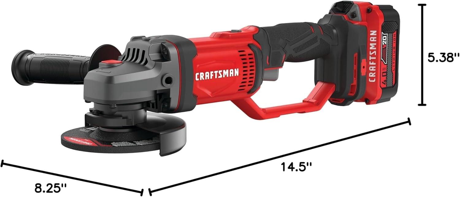 image:imageCRAFTSMAN V20 Cordless Angle Grinder Tool Kit 412 inch Battery and Charger Included CMCG400M1Tool Battery Charger