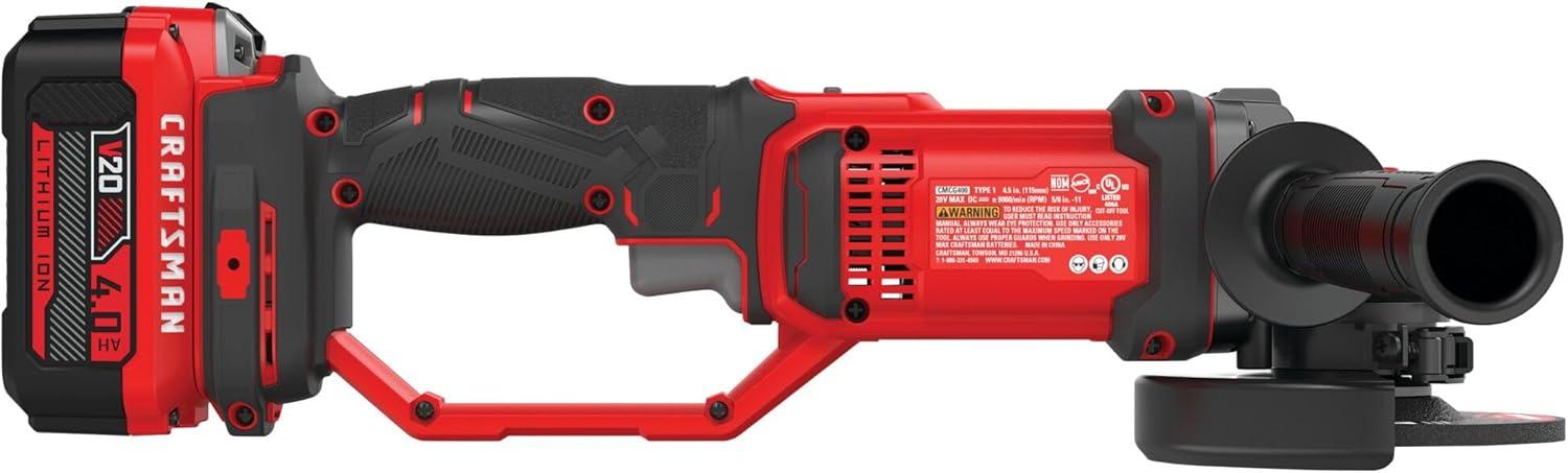 image:imageCRAFTSMAN V20 Cordless Angle Grinder Tool Kit 412 inch Battery and Charger Included CMCG400M1Tool Battery Charger