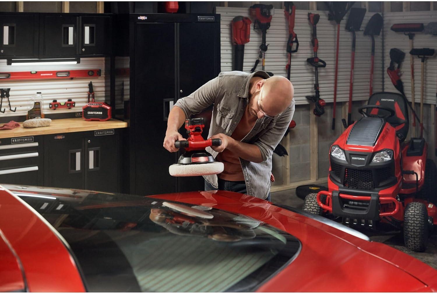 image:imageCRAFTSMAN V20 Cordless Buffer Polisher Orbital Polisher for Car Detailing 10inch with Splash Guard Bare Tool Only CMCE100B