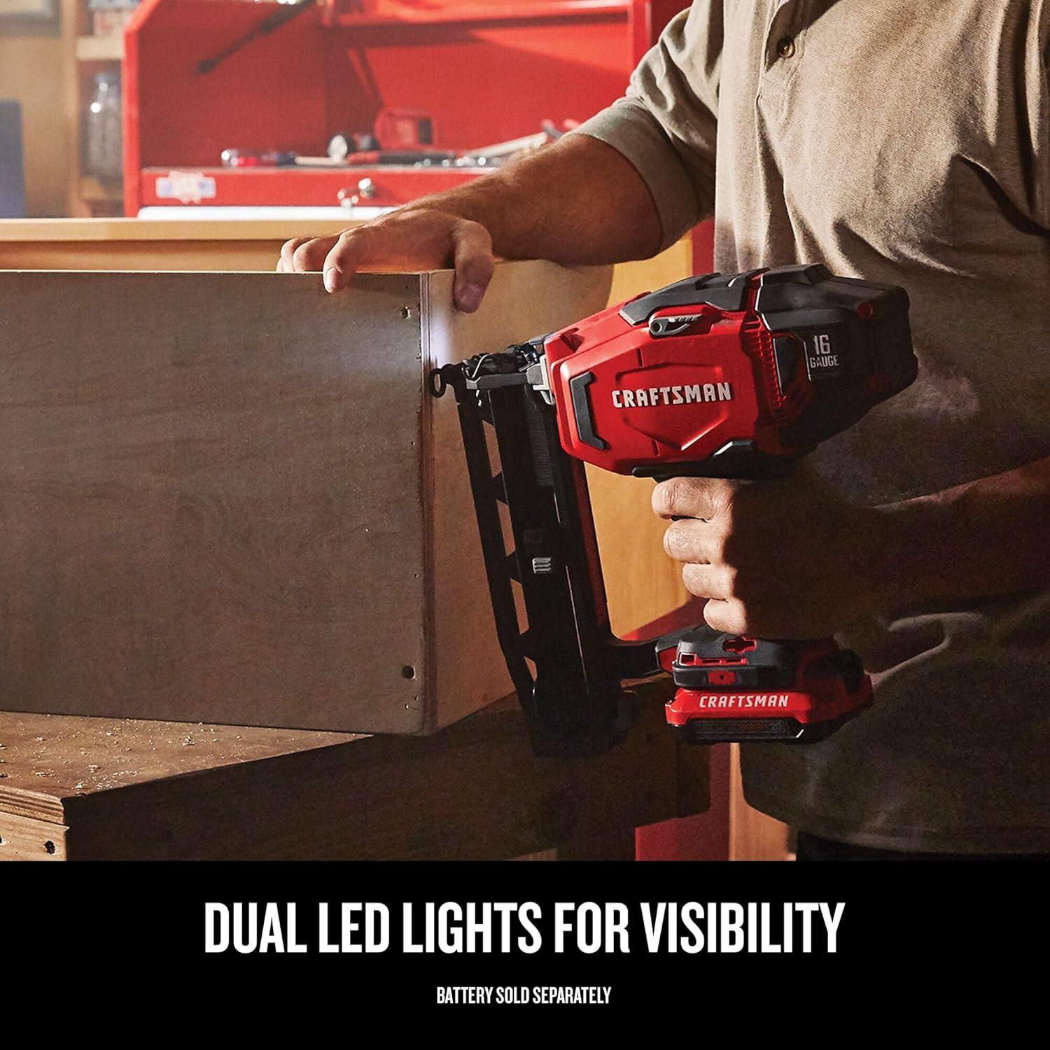 image:imageCRAFTSMAN V20 Cordless Finish Nailer 16 Gauge Bare Tool Only CMCN616B