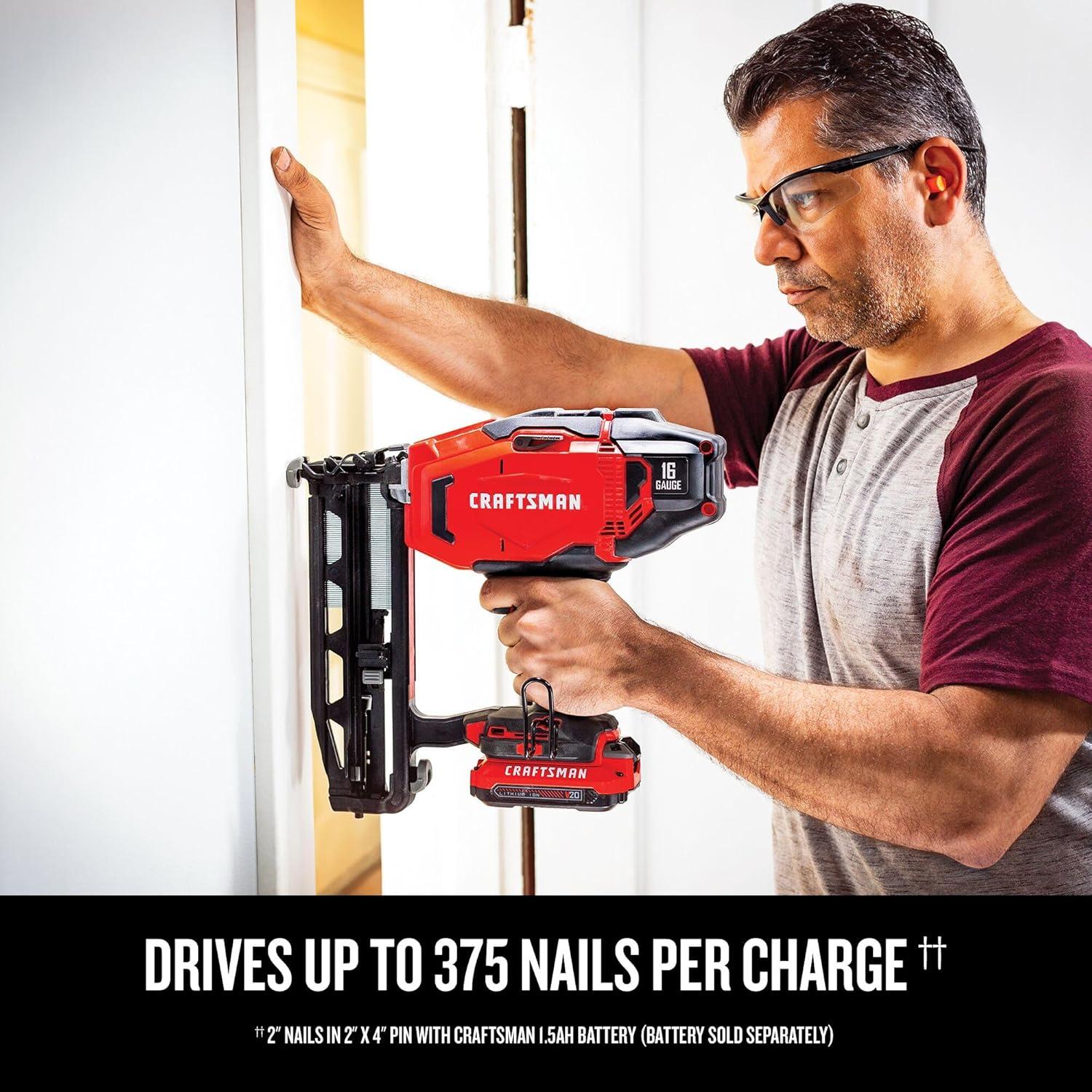 image:imageCRAFTSMAN V20 Cordless Finish Nailer 16 Gauge Bare Tool Only CMCN616B