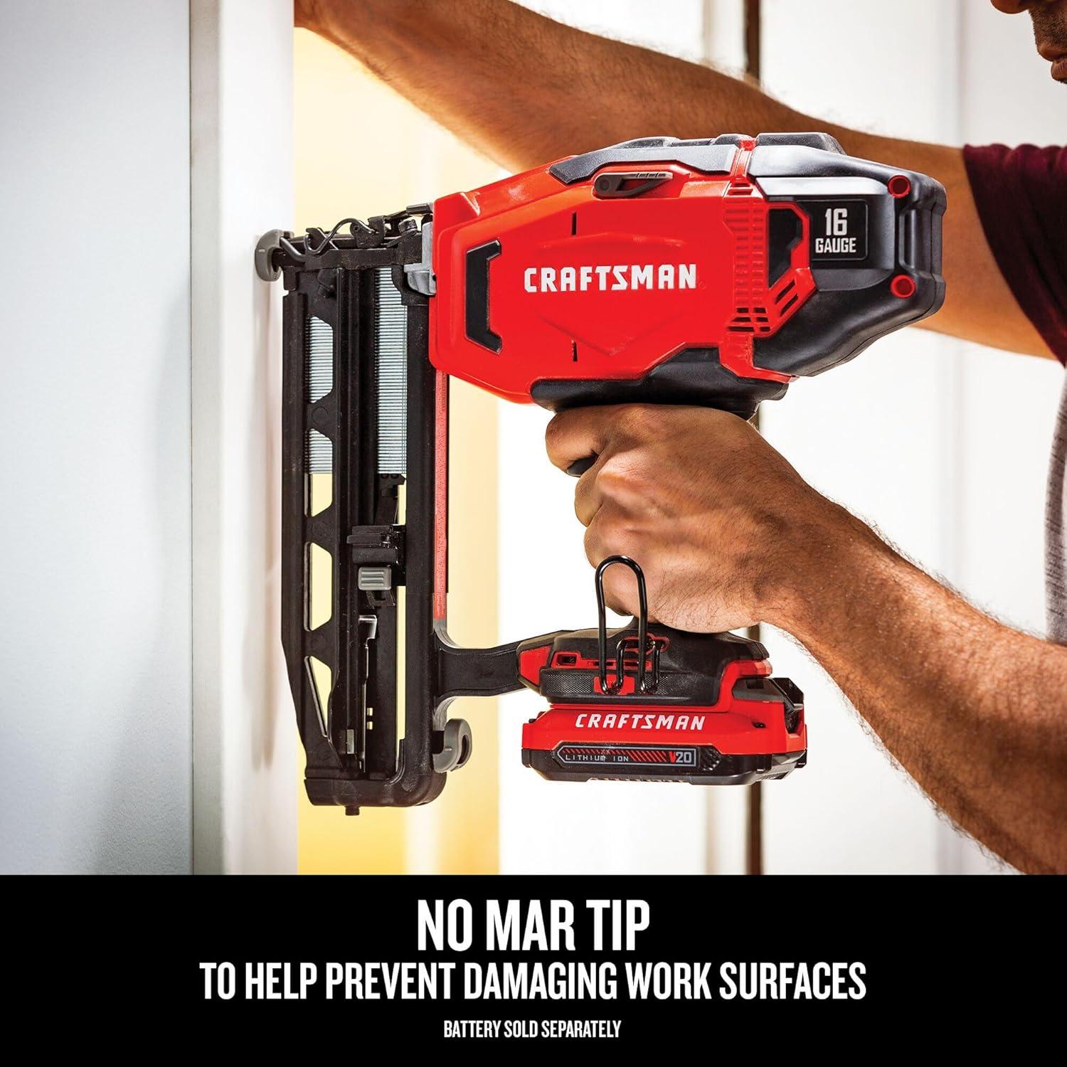 image:imageCRAFTSMAN V20 Cordless Finish Nailer 16 Gauge Bare Tool Only CMCN616B