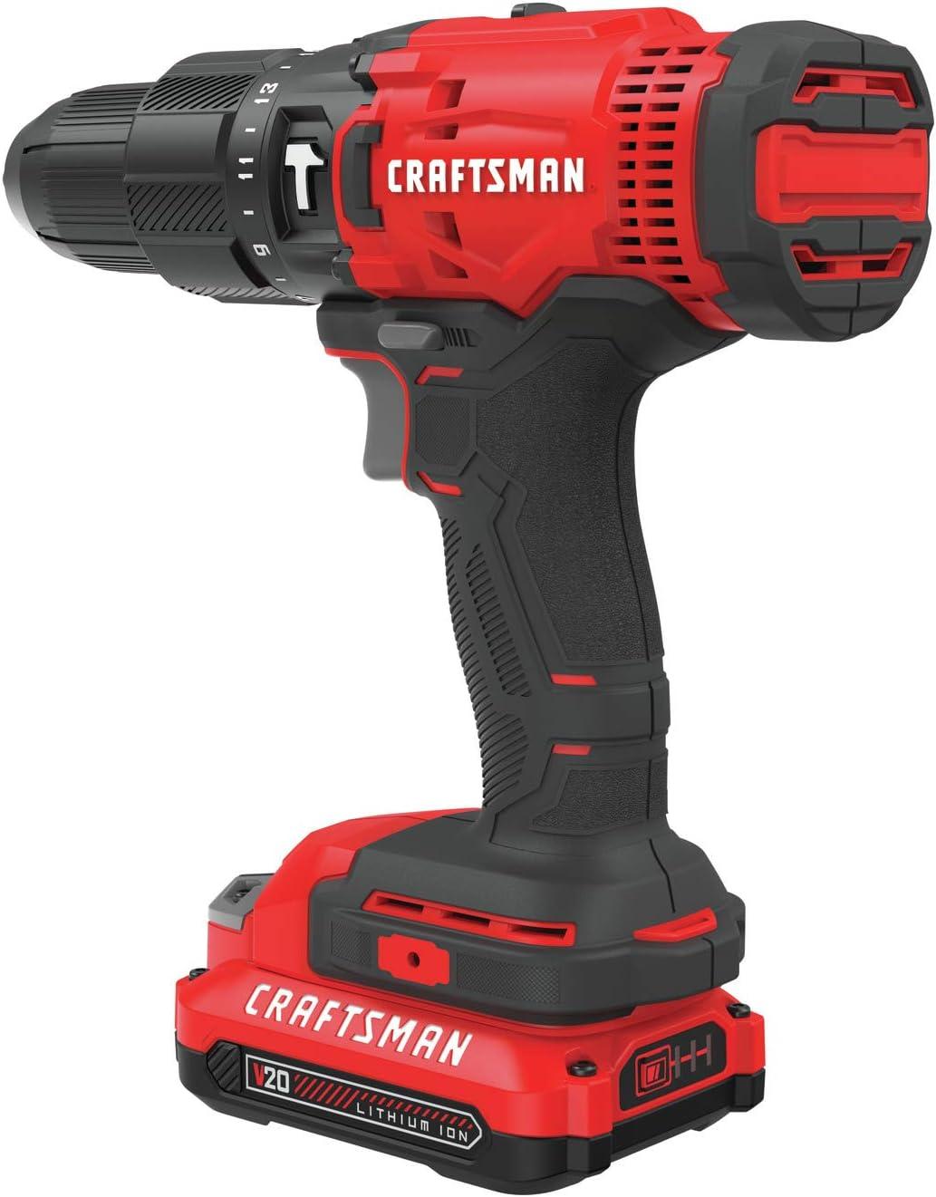 image:imageCRAFTSMAN V20 Cordless Hammer Drill Kit 12 inch 2 Batteries and Charger Included CMCD711C2Hammer Drill Kit Only