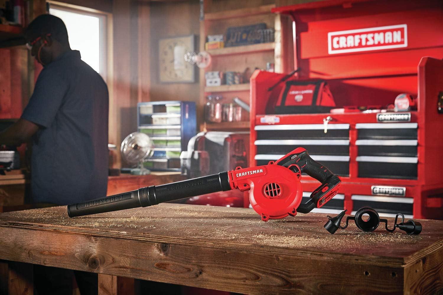 image:imageCRAFTSMAN V20 Cordless Leaf Blower 125 mph Bare Tool Only CMCBL0100BBlower Only