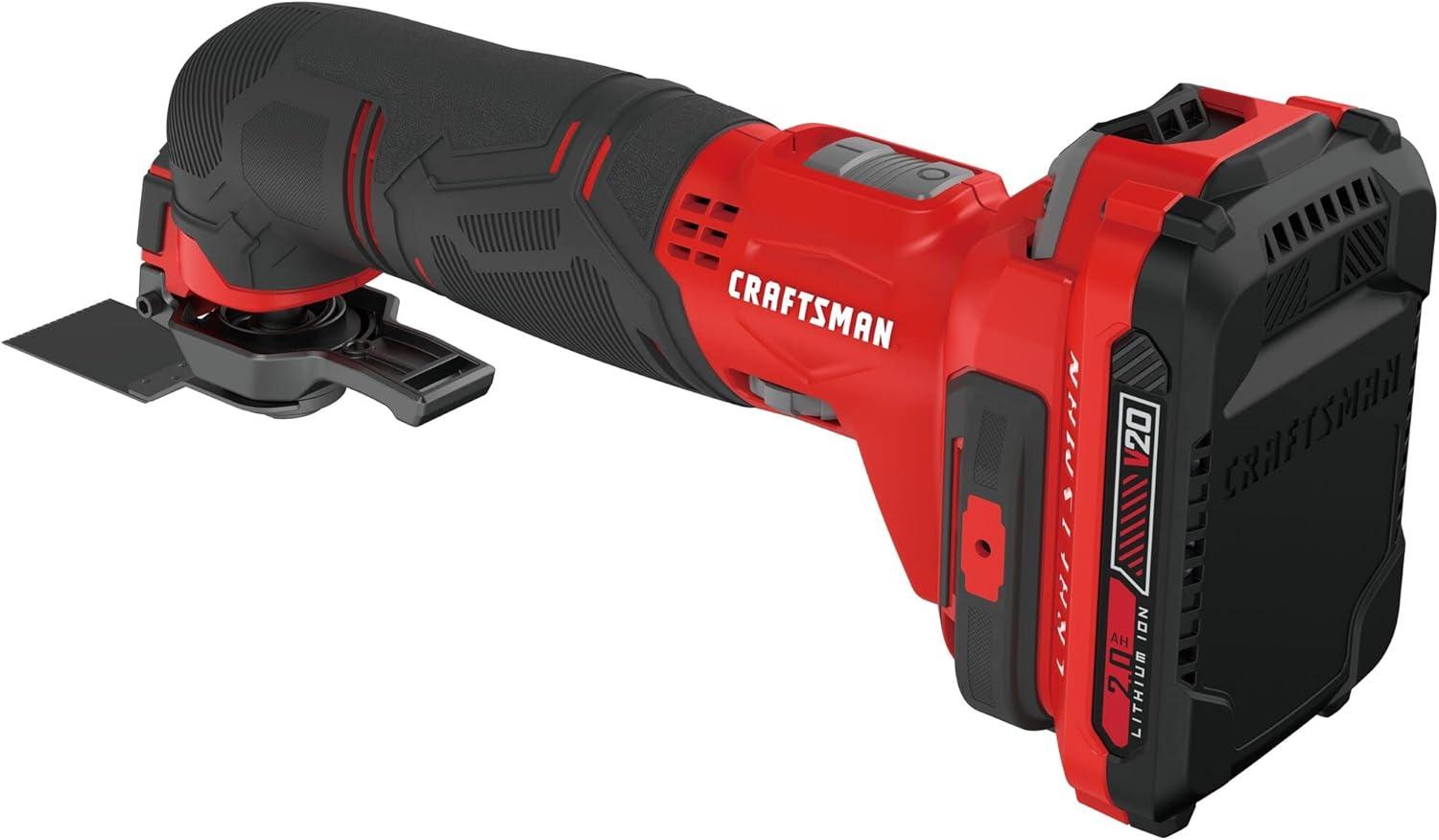 image:imageCRAFTSMAN V20 Cordless Oscillating Tool Kit MultiTool with Blades Sand Paper Battery and Charger Included CMCE501D1