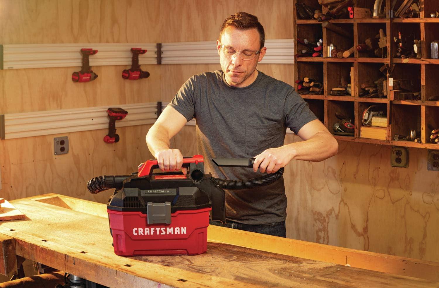 image:imageCRAFTSMAN V20 Cordless Vacuum Cleaner Shop Vac WetDry 2 Gallon 7ft Hose Bare Tool Only CMCV002BWetDry Vac Tool Only