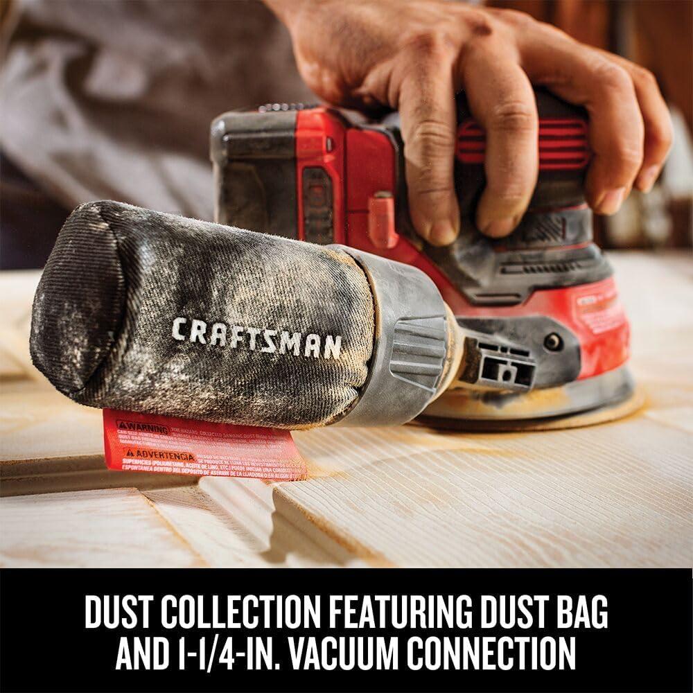 image:imageCRAFTSMAN V20 Orbital Sander Cordless 12000 OPM Bare Tool Only CMCW220BRandom Orbit Sander Tool Only