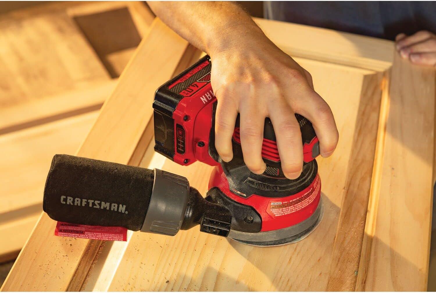 image:imageCRAFTSMAN V20 Orbital Sander Cordless 12000 OPM Bare Tool Only CMCW220BRandom Orbit Sander Tool Only