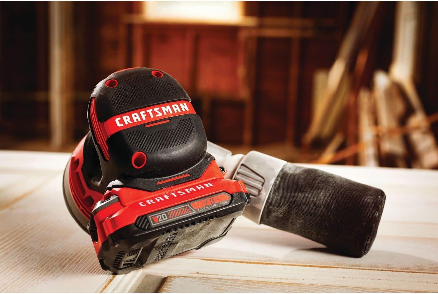 image:imageCRAFTSMAN V20 Orbital Sander Cordless 12000 OPM Bare Tool Only CMCW220BRandom Orbit Sander Tool Only