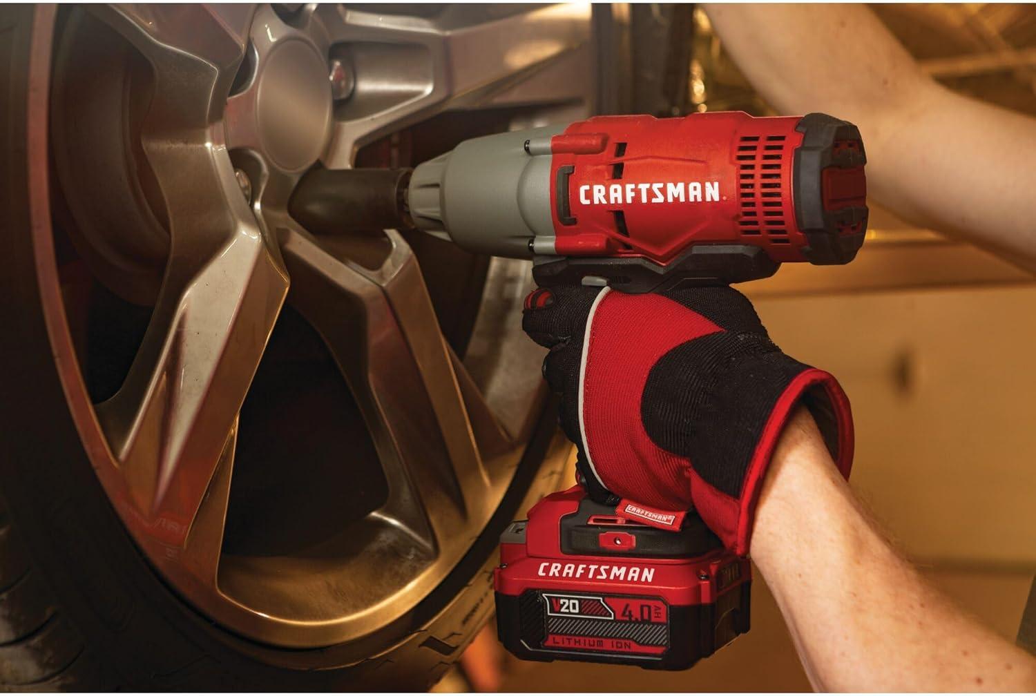 image:imageCRAFTSMAN V20 RP 12 inch Cordless Impact Wrench Kit Brushless 4Ah Battery and Charger Included CMCF900M1Impact Wrench Only