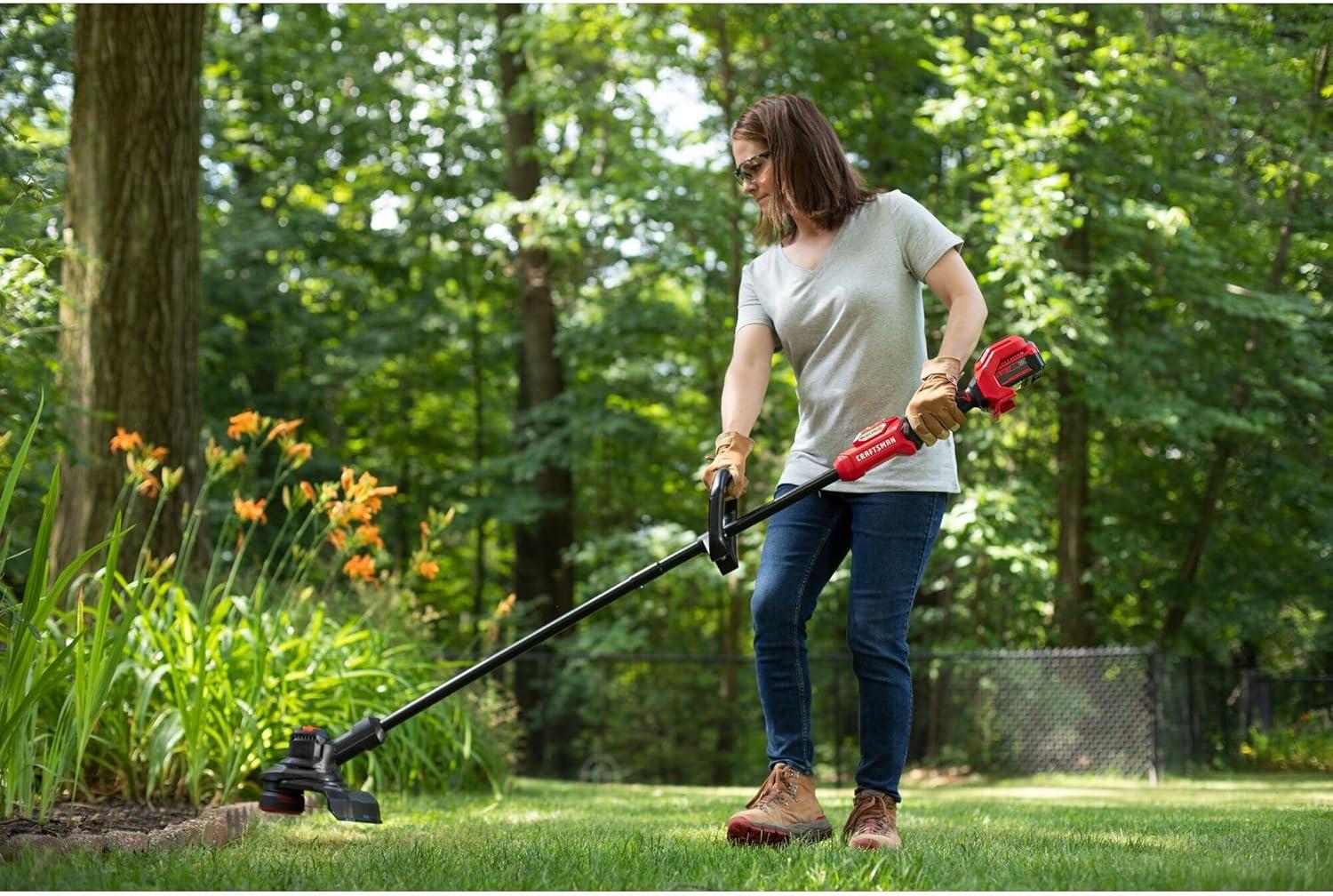 image:imageCRAFTSMAN V20 String Trimmer and Lawn Edger Kit with 4Ah Battery and Charger 13 in Cordless Weed Wacker with Up to 63 Minutes Runtime Lightweight CMCST901M120V Brushless Trimmer Kit