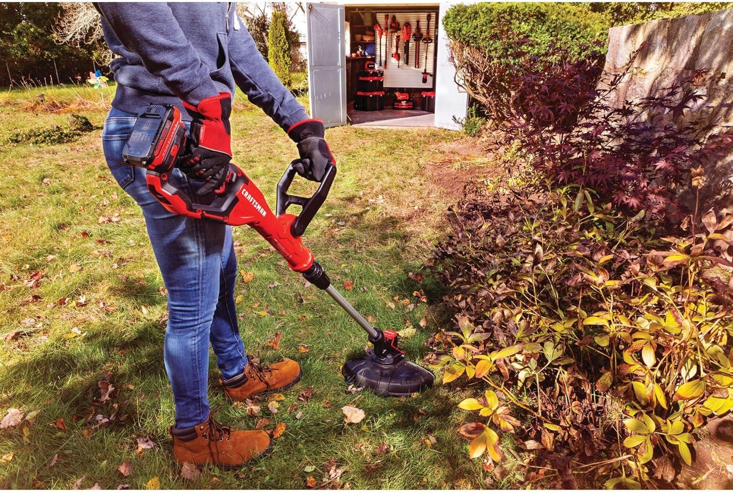 image:imageCRAFTSMAN V20 String Trimmer and Lawn Edger Kit with 4Ah Battery and Charger 13 in Cordless Weed Wacker with Up to 63 Minutes Runtime Lightweight CMCST901M120V Trimmer Kit