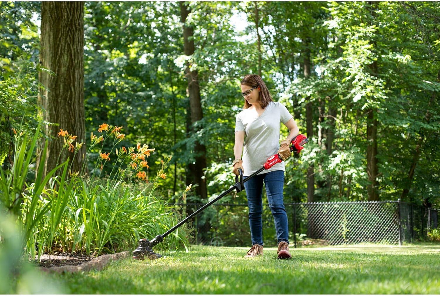image:imageCRAFTSMAN V20 String Trimmer and Lawn Edger Kit with 4Ah Battery and Charger 13 in Cordless Weed Wacker with Up to 63 Minutes Runtime Lightweight CMCST901M120V Brushless Trimmer Kit