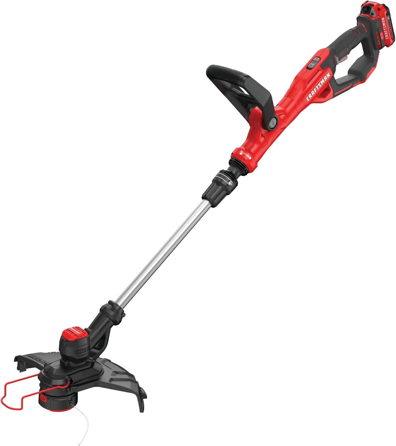 image:imageCRAFTSMAN V20 String Trimmer and Lawn Edger Kit with 4Ah Battery and Charger 13 in Cordless Weed Wacker with Up to 63 Minutes Runtime Lightweight CMCST901M120V Trimmer Kit