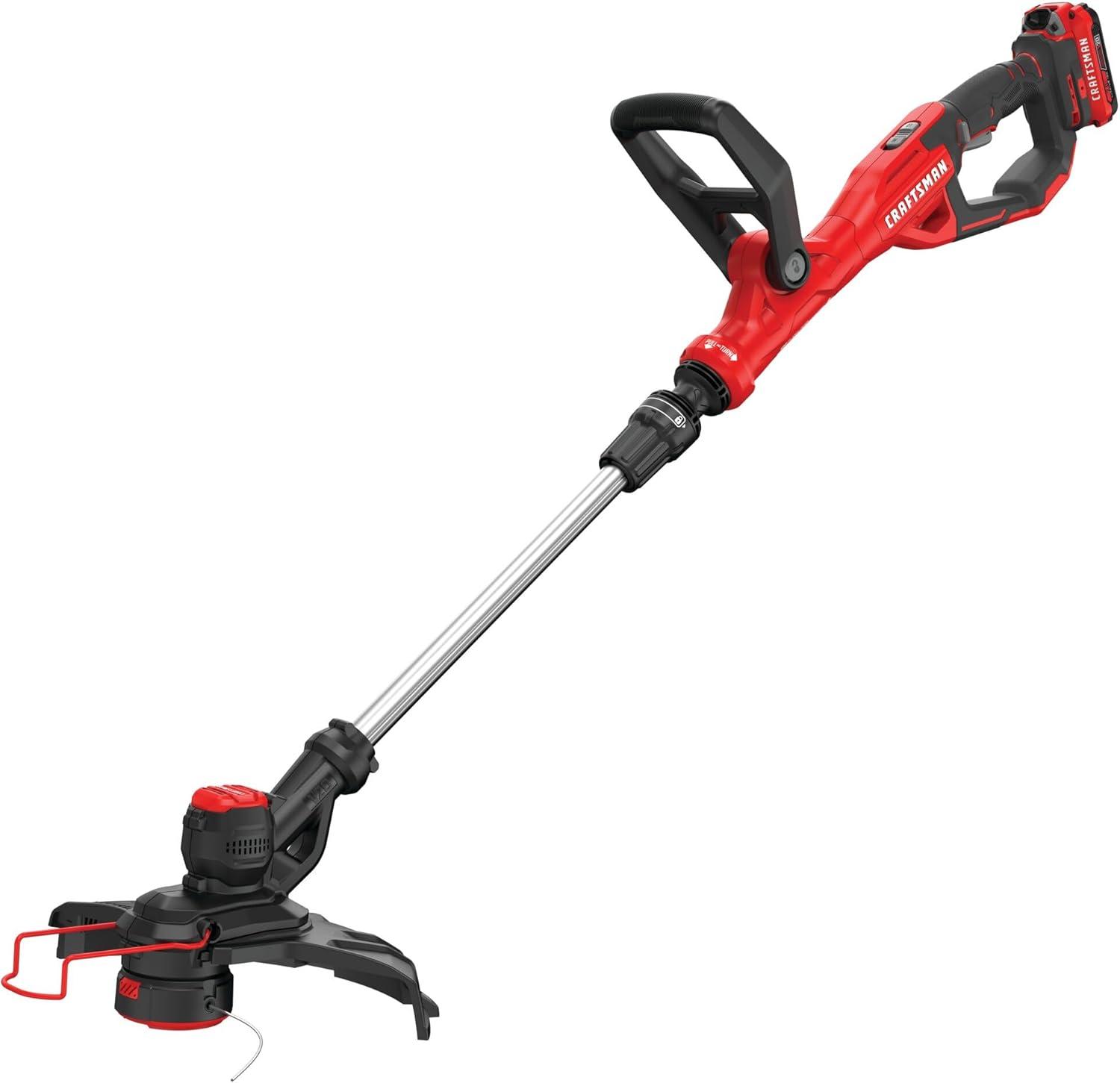 image:imageCRAFTSMAN V20 String Trimmer and Lawn Edger Kit with 4Ah Battery and Charger 13 in Cordless Weed Wacker with Up to 63 Minutes Runtime Lightweight CMCST901M120V Trimmer Kit
