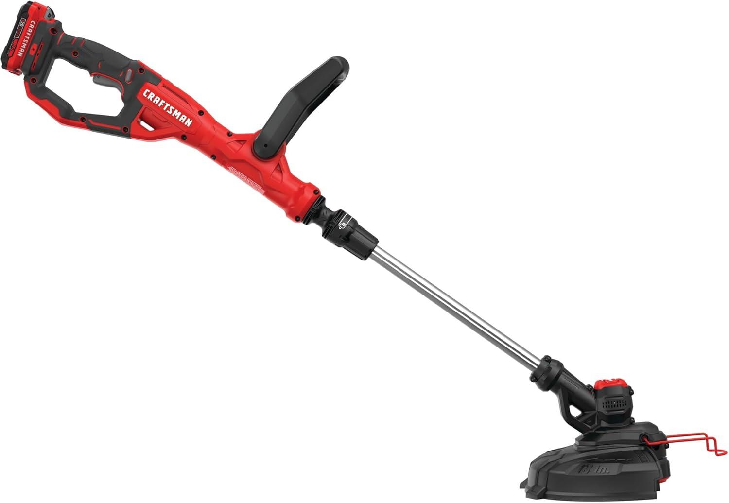 image:imageCRAFTSMAN V20 String Trimmer and Lawn Edger Kit with 4Ah Battery and Charger 13 in Cordless Weed Wacker with Up to 63 Minutes Runtime Lightweight CMCST901M120V Trimmer Kit