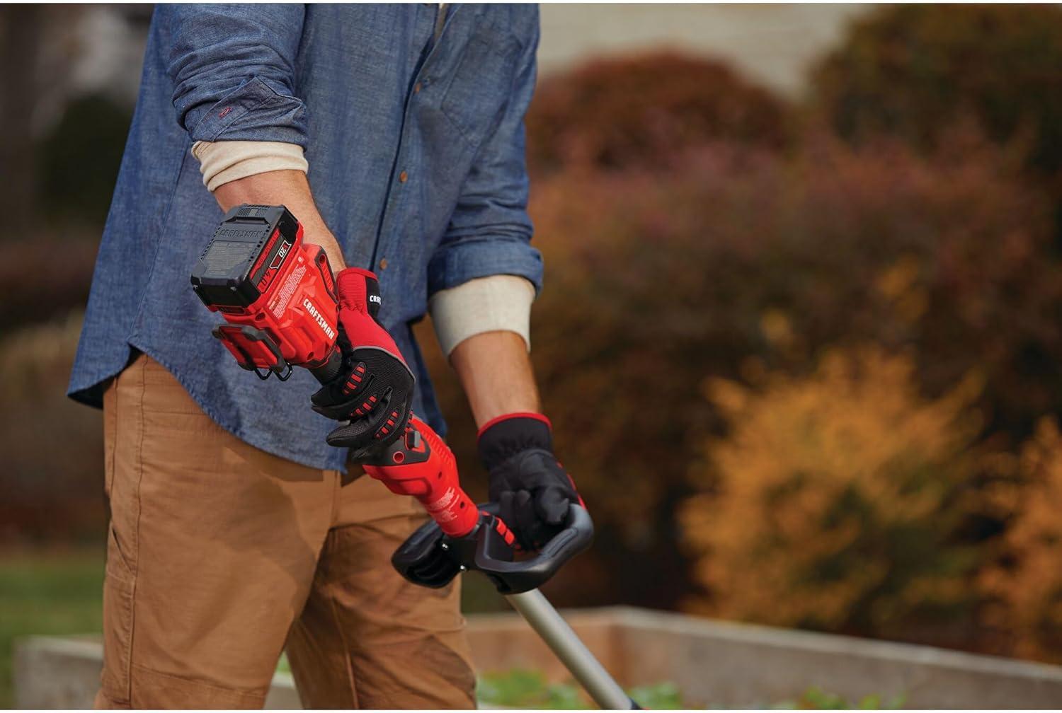 image:imageCRAFTSMAN V20 String Trimmer and Lawn Edger Kit with 4Ah Battery and Charger 13 in Cordless Weed Wacker with Up to 63 Minutes Runtime Lightweight CMCST901M120V Extended Runtime Trimmer Blower Kit