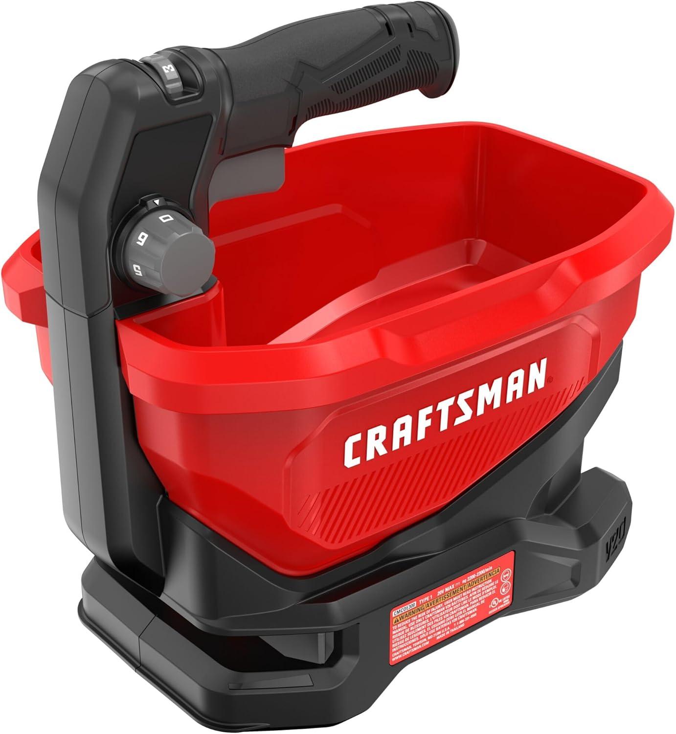 image:imageCraftsman V20 Four Season Seed Spreader Handheld 12 Gal 6 Speed Fertilizer Spreader Salt Ice Melt Covers up to 5000 sqf per Tub Tool Only CMCOE300B