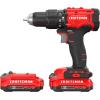 CRAFTSMAN 20V MAX 1/2 Cordless Hammer Drill, Includes 2 Batteries (2 Ah), Charger and Double Ended Bit, Longer Runtime Power Hammer Drill with LED Light (CMCD712D2)