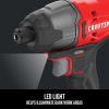 CRAFTSMAN 20V MAX Impact Driver Kit, 1/4 Inch, 2,800 RPM, LED Work light, Battery and Charger Included (CMCF800C1)(1-Battery Kit)