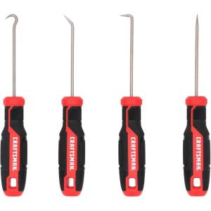 CRAFTSMAN 4 Pc Hook and Pick Set, Straight Pick, Full 180, 90 and Small Angle 35 Degree Hook (CMHT65134)