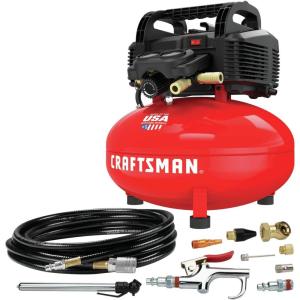 CRAFTSMAN Air Compressor, 6 Gallon, Pancake, Oil-Free with 13 Piece Accessory Kit (CMEC6150K)(Air Compressor w/ Accessory Kit)