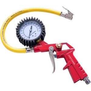 CRAFTSMAN Inflator Gun, 0-150 PSI, 3-in-1 Multi-Function Gauge, Air Chuck and Relief Valve, Cold-Resistant 12-in Inflation Hose, Versatile Attachments, and 1/4-in NPS Male Threads