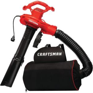 CRAFTSMAN Leaf Blower, Leaf Vacuum and Mulcher, 3-in-1 Backpack Blower, Up to 230 MPH, 12 Amp, Corded Electric (CMEBL700)(260 MPH Blower/VAC)