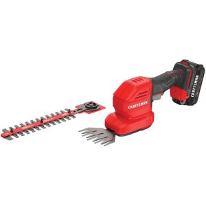 CRAFTSMAN V20 22 in. Hedge Trimmer Cordless with 2Ah Battery and Charger, Lightweight Brushless RP Bush Trimmer with Hedge Sweep Attachment, Longer Runtime, Up to 2X More Power (CMCHT830D1)(20V Mini Trimmer Kit)