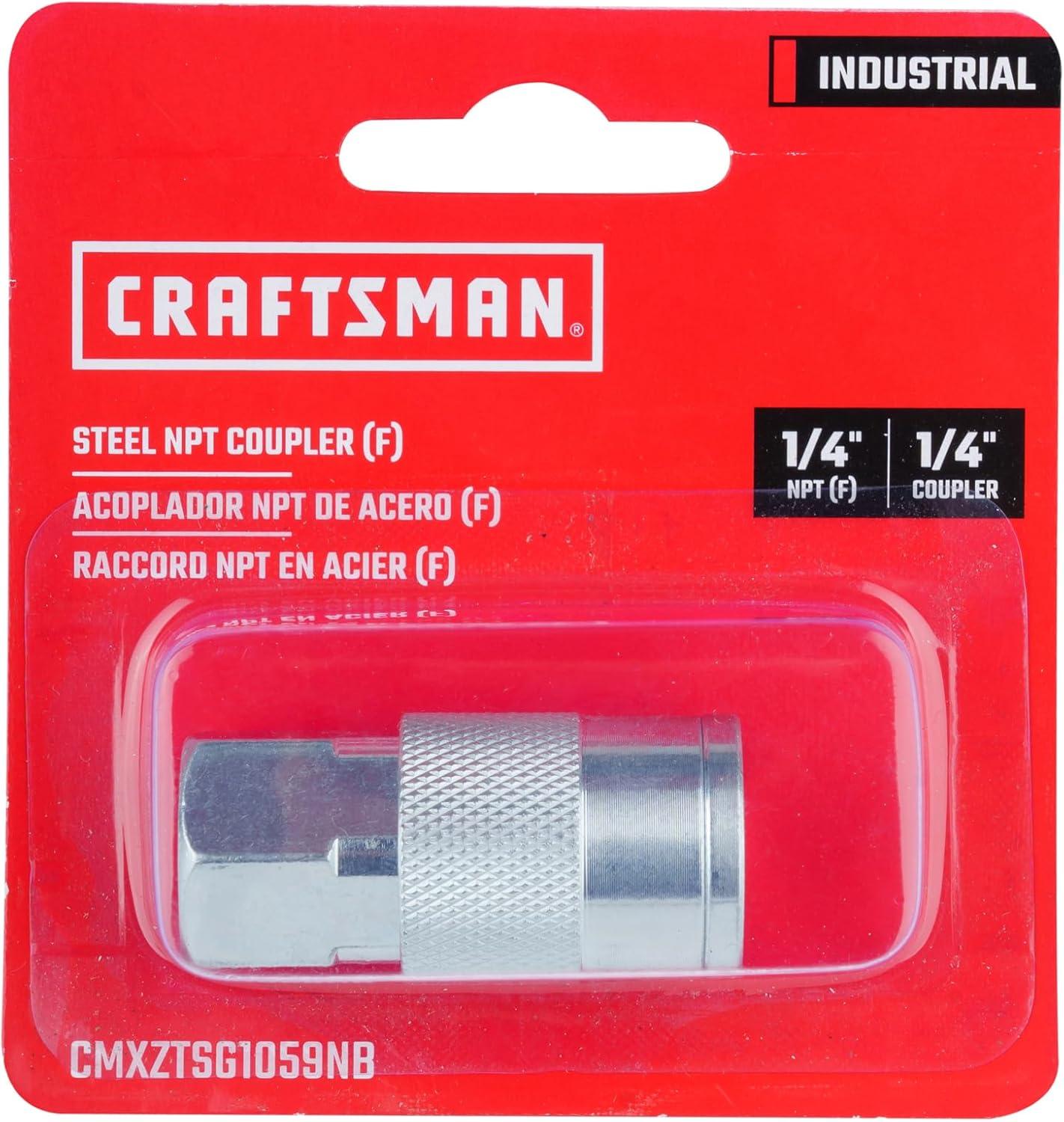 image:imageCRAFTSMAN 14in Steel NPT Female Coupler for Air Hose Fittings Quick Connector Coupler Industrial Interchange