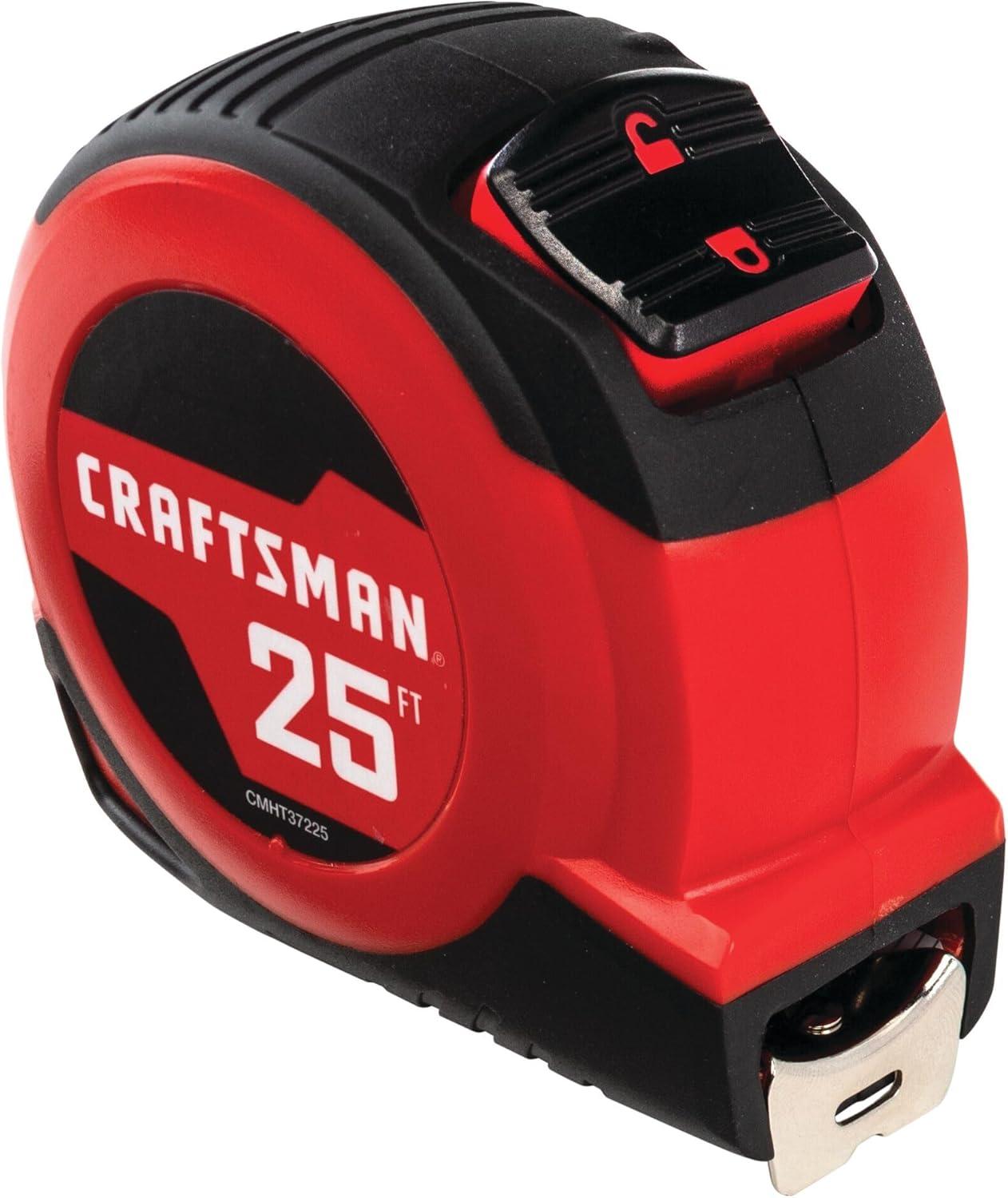 image:imageCRAFTSMAN 25Ft Tape Measure with Fraction Markings Retractable SelfLocking Blade CMHT3722576 m