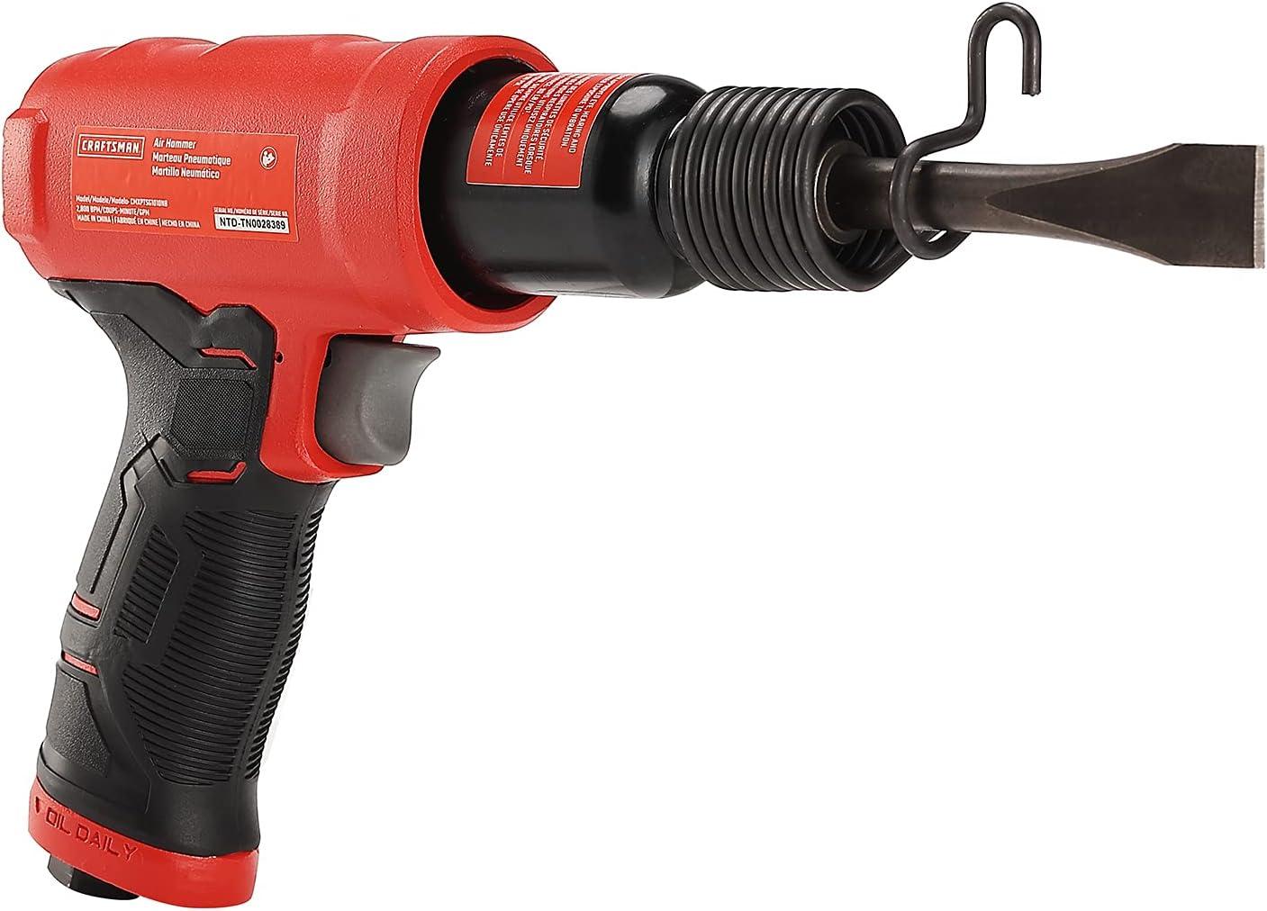 image:imageCRAFTSMAN Air Hammer Medium Stroke 2800 BPM AntiSlip Handle 44 SCFM at 90 PSI FlatBlade Chisel IncludedPack of 1