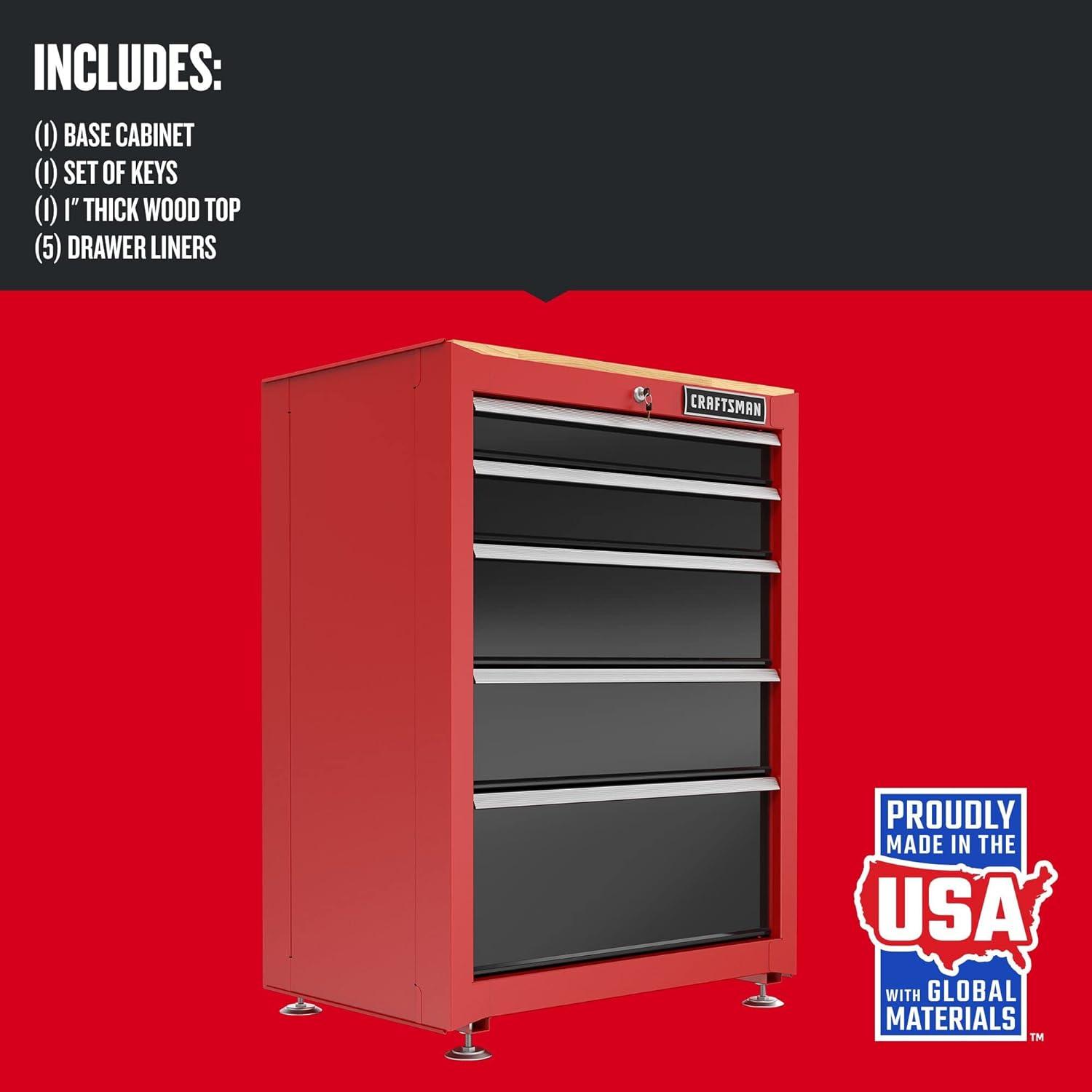 image:imageCRAFTSMAN Garage Storage Cabinet Metal Freestanding 5Drawers CMST22602RB