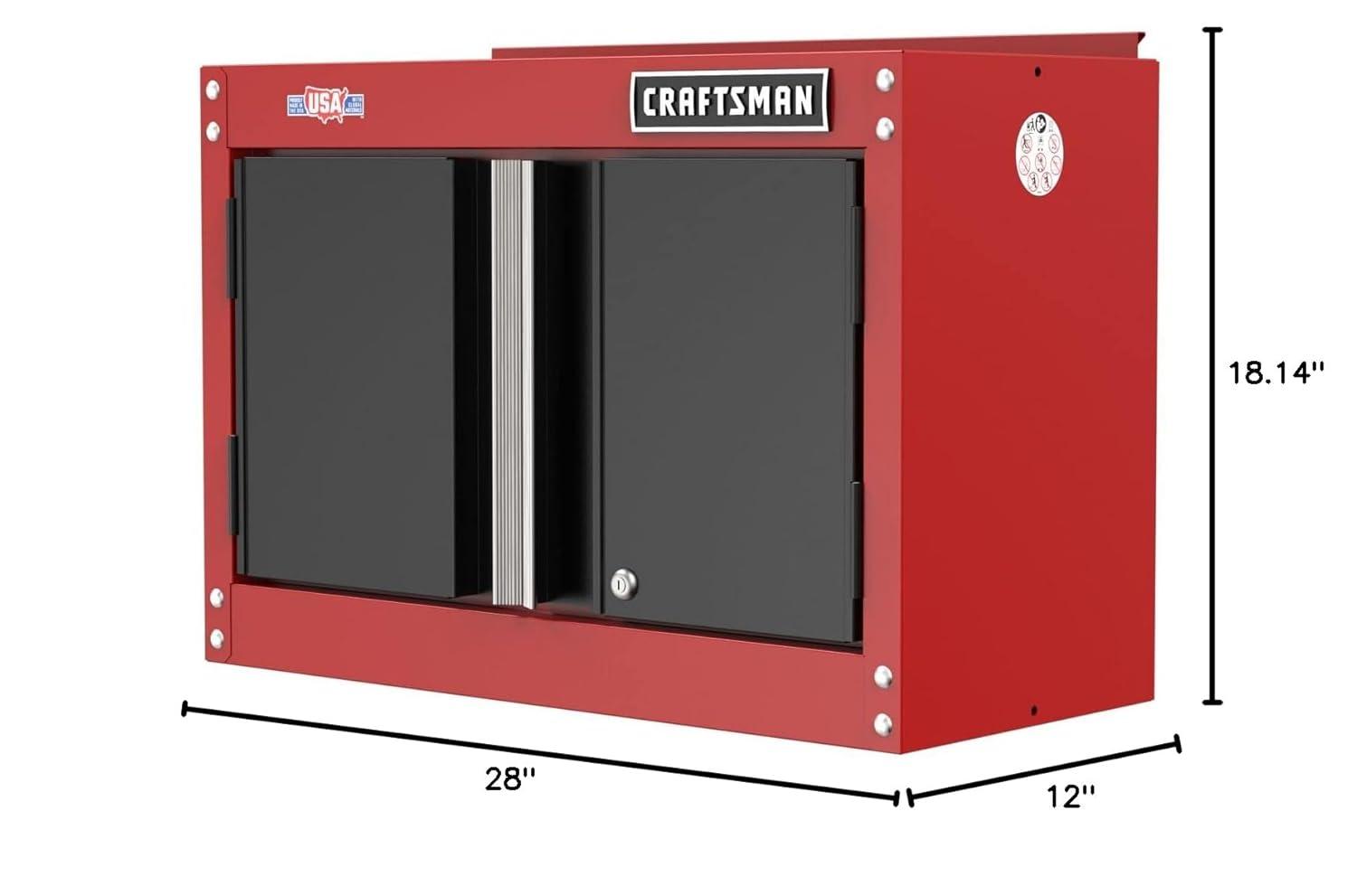 image:imageCRAFTSMAN Garage Storage Cabinet Metal Wall Mounted 2Door CMST21802RB