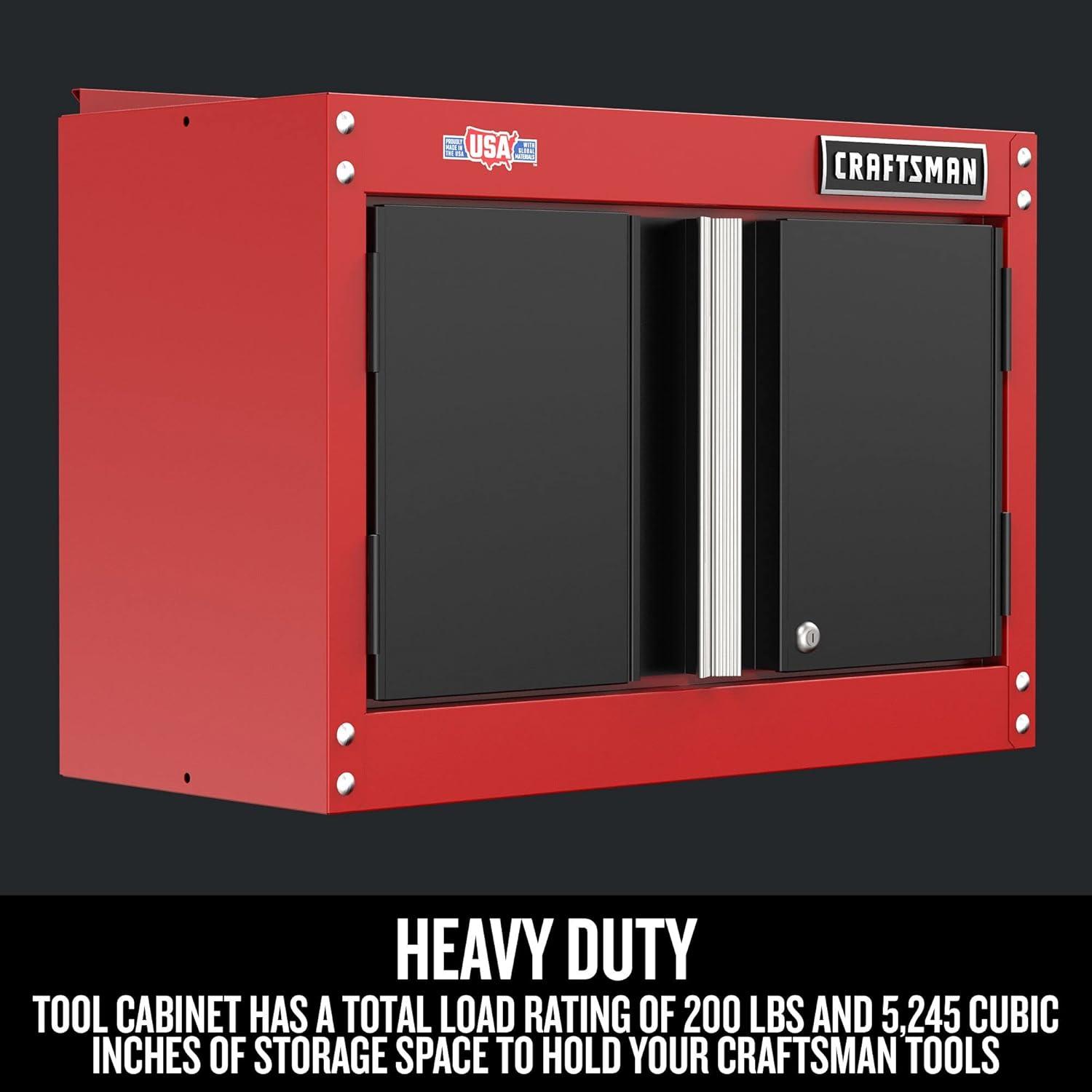 image:imageCRAFTSMAN Garage Storage Cabinet Metal Wall Mounted 2Door CMST21802RB